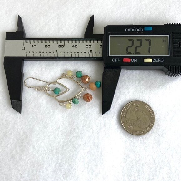 BARSE Sterling Silver 925 Turquoise Jasper Tiered Chandelier Dangle Earrings - Picture 14 of 16